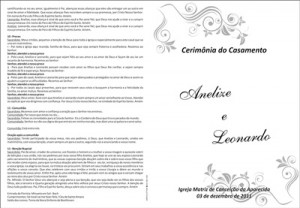 Folheto Cerimonia de Casamento - 0427